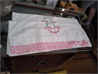 Pair of embroidery pillow cases