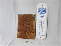 Ford Parking Sign + Thermometer