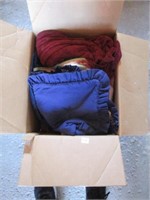 box of linens -palcemats napkins table cloths