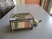 Stained Glass Box & Bird Figurine