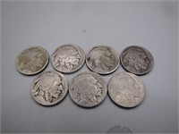 7 Assorted Buffalo Nickels