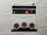 2010 Yellowstone 3 Coin Set P,D&S Proof Quarters