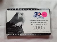 2005 US Mint 5 Silver Proof Quarter Set