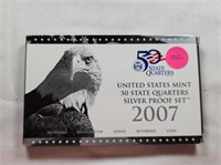 2007 US Mint 5 Silver Proof Quarter Set