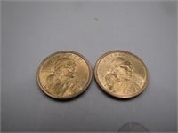 Pair of Golden Sacagawea $1.00 Coins