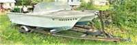Fiberglass boat 65 hp Mercury - see details
