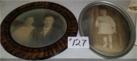 2 Antique Photos Framed & Curvex Glass