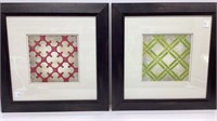Pair Modern art pictures of geometric designs,