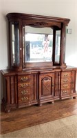 Solid wood dresser with separate lighted display