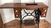 Quality Demorest sewing machine table, treadle