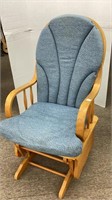 Hardwood glider rocking chair, new-like cushions,