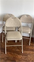3 folding chairs, padded seat/backs, neutral