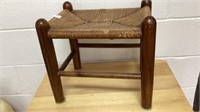 Stool, woven top,11x14 in, post feet, top has