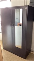 All metal clothes locker, two doors with attached