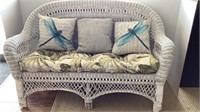 Wicker love seat, 56 in wide, comes with dragon