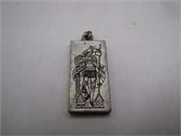 Antique Pewter Religious Firefighters Medallion