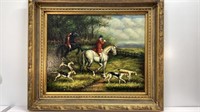 Original English Hunting scene oil painting