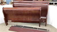 Heavy Wooden SLEIGH bed includes frame rails