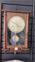 Hanging wall clock, Linden 31 day brand, has key,