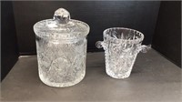Crystal lidded canister jar and vase