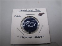 Antique Metal 1920s Taylor Tobacco Tag