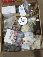 BOX OF ASSORTED ELECTRICAL PARTS
