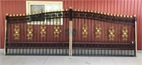 ONE SET OF NEW BI-PARTING WROUGHT IRON ENTRY GATES