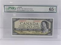 1954 GRADED BANK OF CANADA $20 BANKNOTE