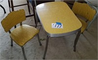 Vintage 50’s Style Chrome Childs Table & 2 Chairs