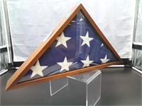 American Flag in Wood Case