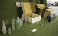 (2) Boxes Of Vintage Glass Bottles,Stoppers