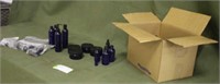 Box W/ Blue Bottles/Jars
