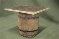 Vintage Nail Keg w/ Checker Board