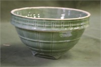 Green Pottery Bowl Approx 9" across Brim