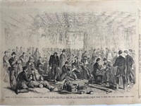 1861 Bull Run- return of the wounded engraving