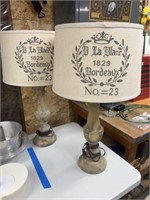 Pair Country Style Lamps