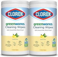 Clorox Green Works Cleaning Wipes, Simply Lemon,