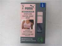 2Pk Puma Women's LG Sports Bra, Pink/Blue