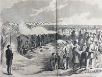 1861 Civil War “Sharpshooting” engraving 22x16