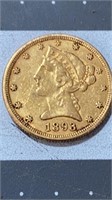 1893 O Half Eagle LIBERTY GOLD 5$ Coin