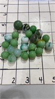 Vintage green marbles (23)