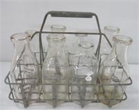 8-Pack milk bottle carrier with bottles, includes