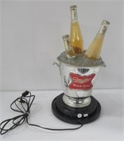 Miller high Life Lighted Rotating Sign. Shows