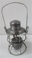 Penn Railroad kerosene lantern with clear globe.
