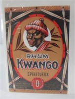 Rhum Kwango Advertising Label.
