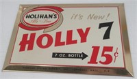 Rare NOS 1950's Holihan's Ale Beer Holly 7 Oz.