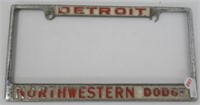 Vintage Detroit Northwestern Dodge plate frame