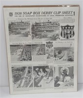 Original 1938 Soap Box Derby Clip Sheet Poster