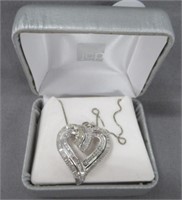 Sterling Silver heart necklace made by JWBR.