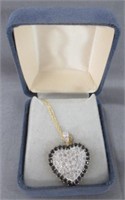 10K Gold heart necklace with sapphire and